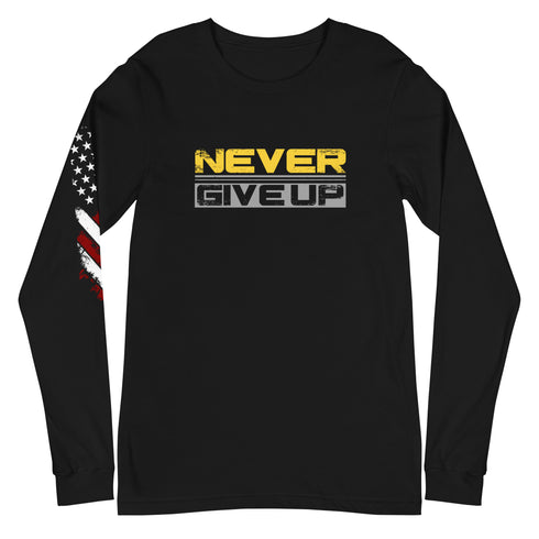 Never Give Up Unisex Long Sleeve Tee - Mainstream Freedom