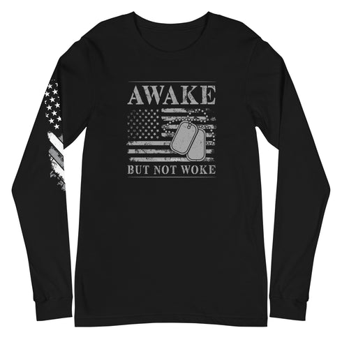 Awake But Not Woke Unisex Long Sleeve Tee - Mainstream Freedom