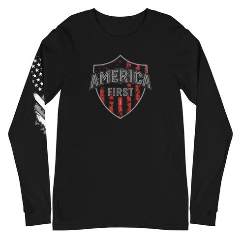 America First Unisex Long Sleeve Tee - Mainstream Freedom