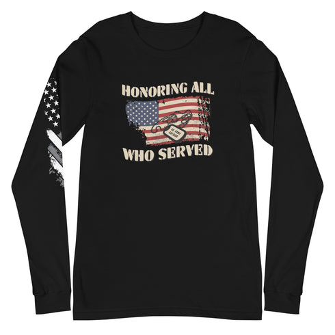 Honoring All Who Served Unisex Long Sleeve Tee - Mainstream Freedom
