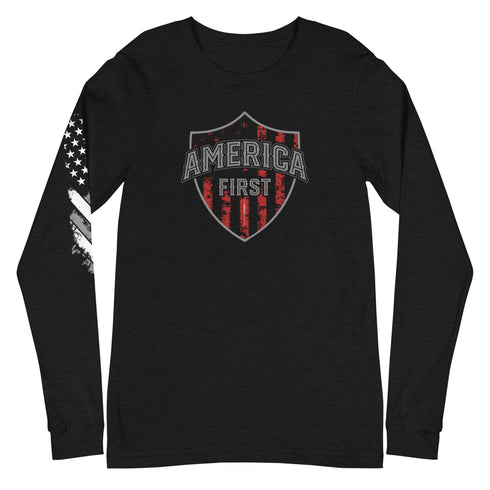 America First Unisex Long Sleeve Tee - Mainstream Freedom