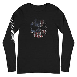 USA Skull Unisex Long Sleeve Tee - Mainstream Freedom