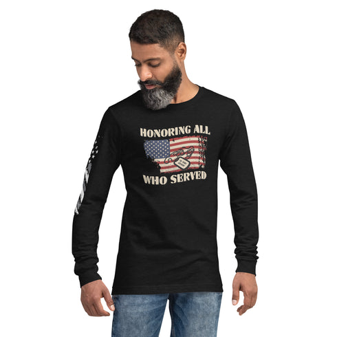 Honoring All Who Served Unisex Long Sleeve Tee - Mainstream Freedom