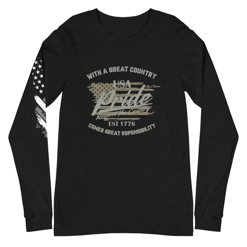 With A Great Country Comes Great Responsibility Unisex Long Sleeve Tee - Mainstream Freedom