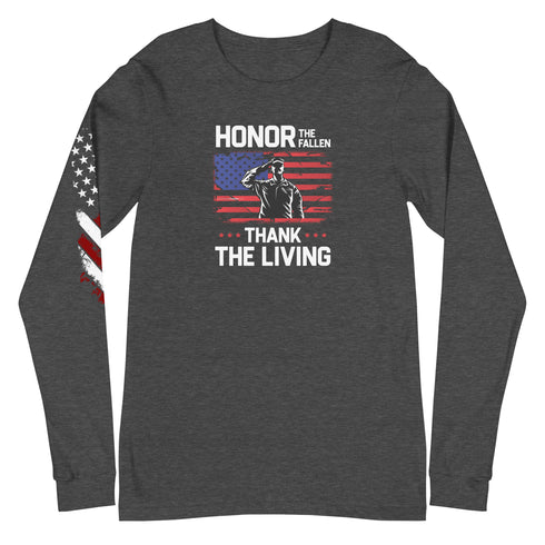 Honor The Fallen Thank The Living Unisex Long Sleeve Tee - Mainstream Freedom