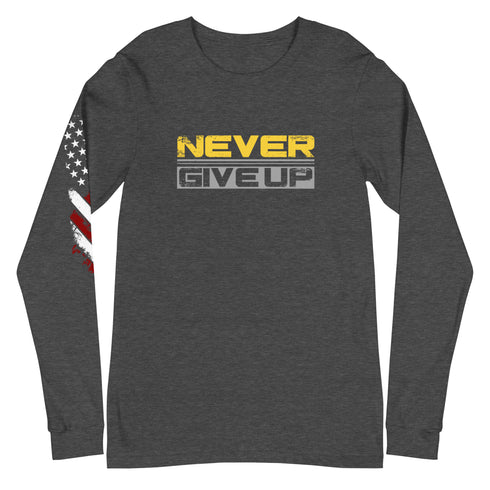 Never Give Up Unisex Long Sleeve Tee - Mainstream Freedom