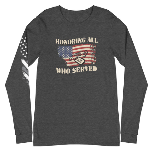 Honoring All Who Served Unisex Long Sleeve Tee - Mainstream Freedom