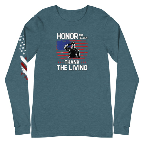 Honor The Fallen Thank The Living Unisex Long Sleeve Tee - Mainstream Freedom