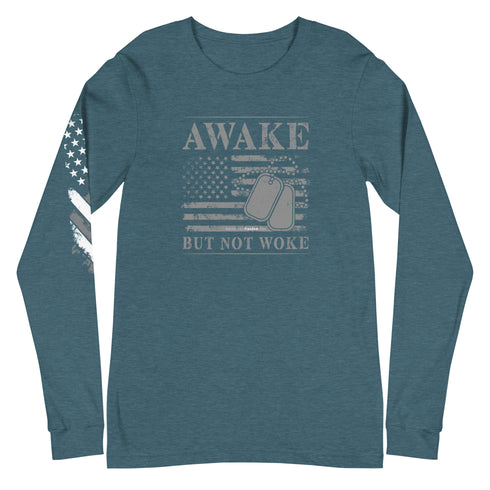 Awake But Not Woke Unisex Long Sleeve Tee - Mainstream Freedom