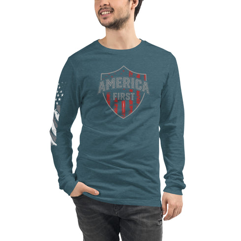 America First Unisex Long Sleeve Tee - Mainstream Freedom
