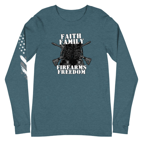 Faith Family Firearms Freedom Unisex Long Sleeve Tee - Mainstream Freedom