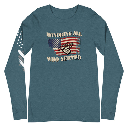 Honoring All Who Served Unisex Long Sleeve Tee - Mainstream Freedom