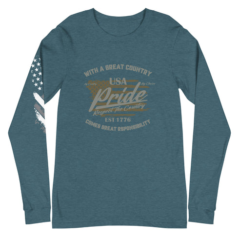 With A Great Country Comes Great Responsibility Unisex Long Sleeve Tee - Mainstream Freedom