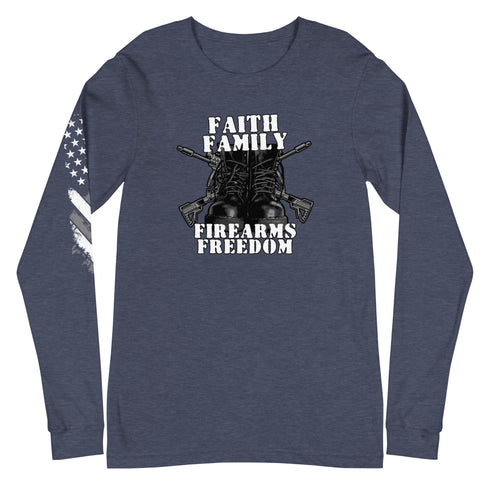 Faith Family Firearms Freedom Unisex Long Sleeve Tee - Mainstream Freedom