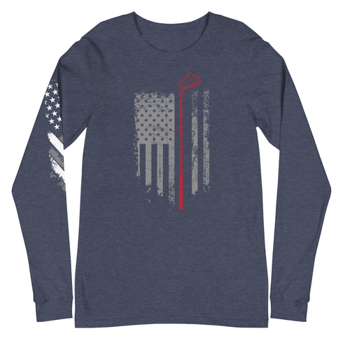 Grunge American Golfer Unisex Long Sleeve Tee - Mainstream Freedom