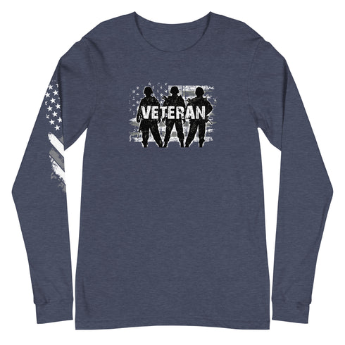 Veteran Army Silhouette Unisex Long Sleeve Tee - Mainstream Freedom