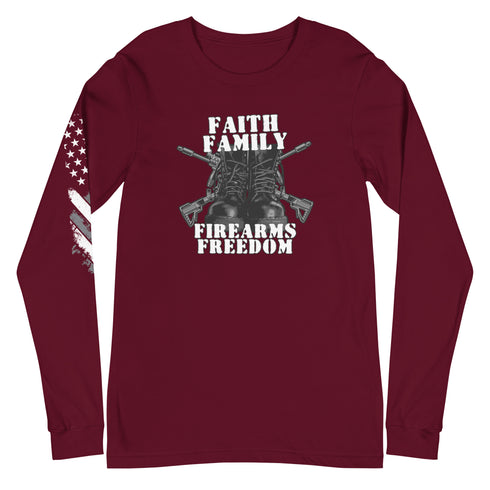 Faith Family Firearms Freedom Unisex Long Sleeve Tee - Mainstream Freedom