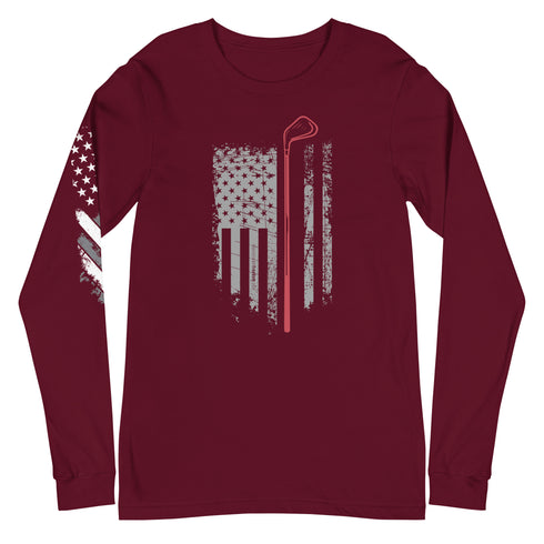 Grunge American Golfer Unisex Long Sleeve Tee - Mainstream Freedom