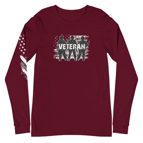 Veteran Army Silhouette Unisex Long Sleeve Tee - Mainstream Freedom