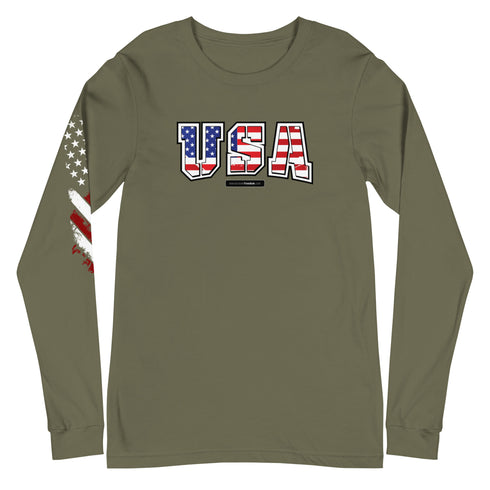 USA Unisex Long Sleeve Tee - Mainstream Freedom