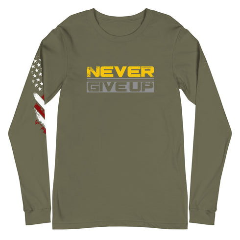 Never Give Up Unisex Long Sleeve Tee - Mainstream Freedom