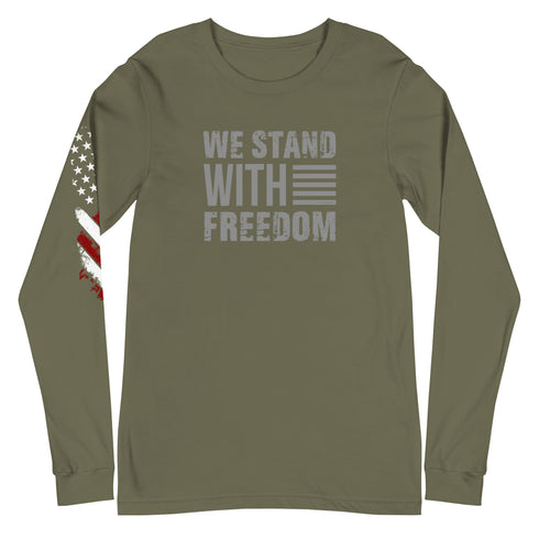 We Stand With Freedom Unisex Long Sleeve Tee - Mainstream Freedom