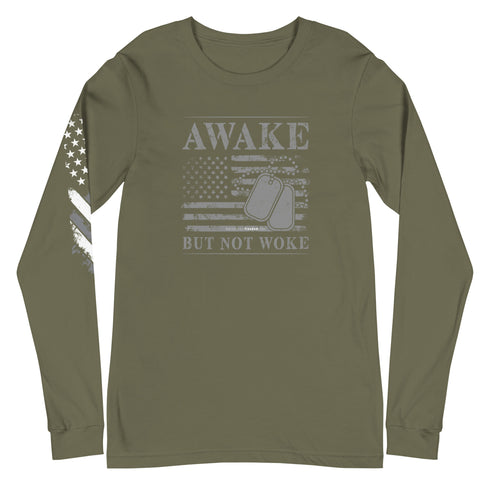 Awake But Not Woke Unisex Long Sleeve Tee - Mainstream Freedom