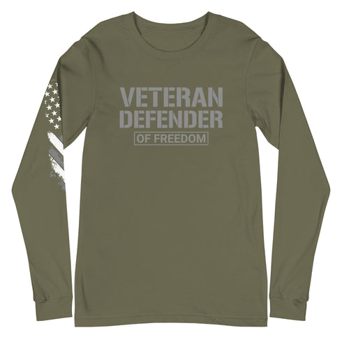 Veteran Defender of Freedom Unisex Long Sleeve Tee - Mainstream Freedom