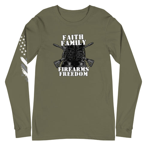 Faith Family Firearms Freedom Unisex Long Sleeve Tee - Mainstream Freedom
