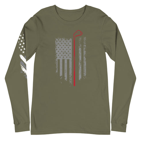 Grunge American Golfer Unisex Long Sleeve Tee - Mainstream Freedom