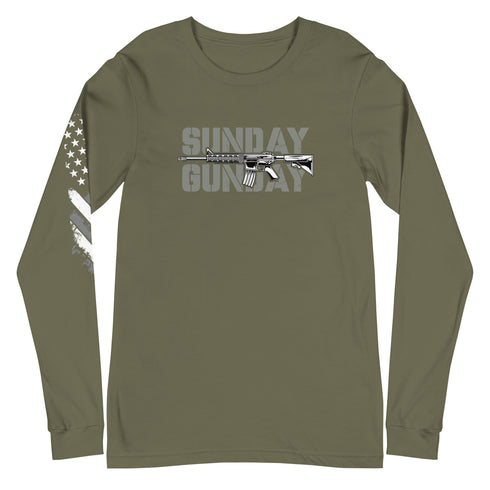 Sunday Gun Day Unisex Long Sleeve Tee - Mainstream Freedom