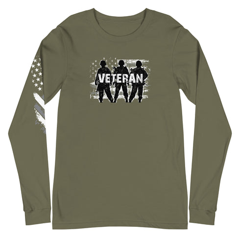 Veteran Army Silhouette Unisex Long Sleeve Tee - Mainstream Freedom