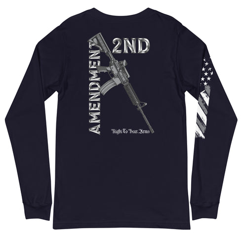 2nd Amendment Right To Bear Arms (Back) Unisex Long Sleeve Tee - Mainstream Freedom