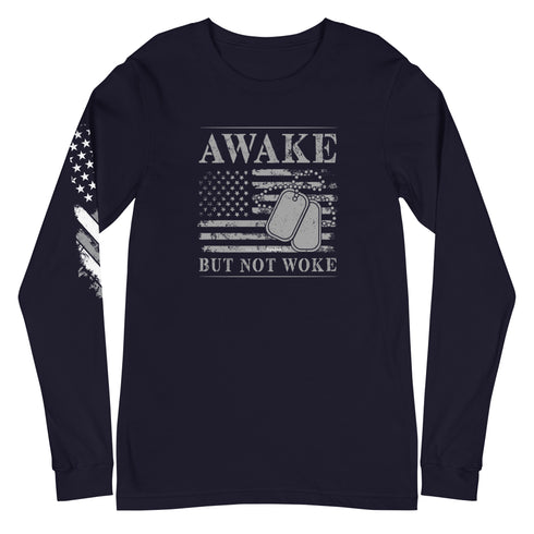 Awake But Not Woke Unisex Long Sleeve Tee - Mainstream Freedom
