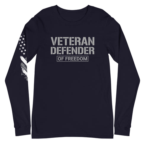 Veteran Defender of Freedom Unisex Long Sleeve Tee - Mainstream Freedom