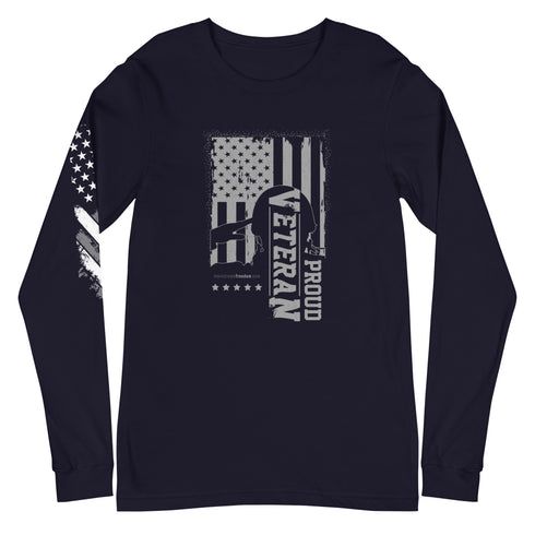 Proud Veteran Unisex Long Sleeve Tee - Mainstream Freedom