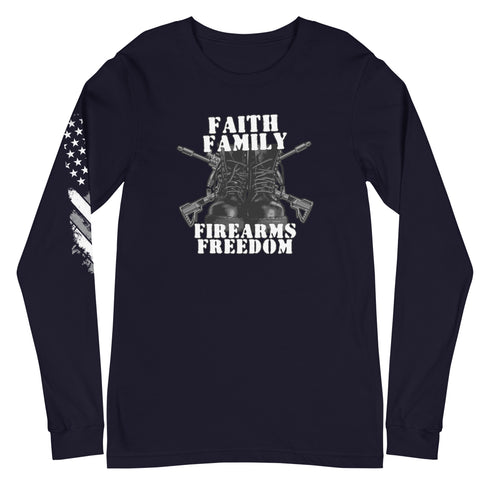 Faith Family Firearms Freedom Unisex Long Sleeve Tee - Mainstream Freedom
