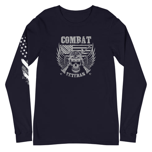 Combat Veteran Unisex Long Sleeve Tee - Mainstream Freedom