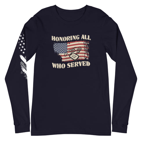 Honoring All Who Served Unisex Long Sleeve Tee - Mainstream Freedom