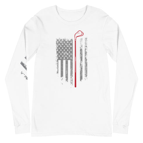 Grunge American Golfer Unisex Long Sleeve Tee - Mainstream Freedom