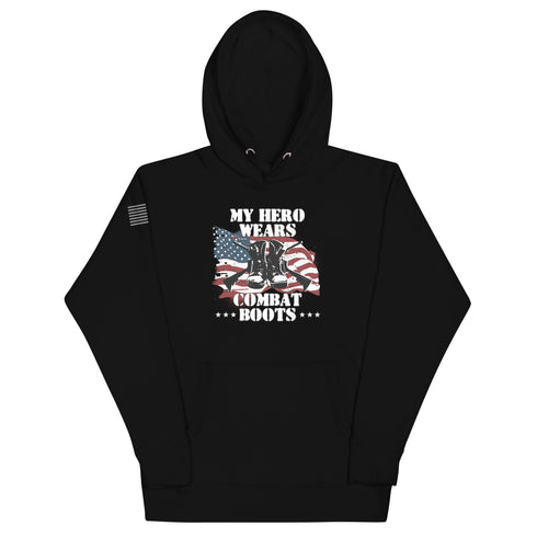 My Hero Wears Combat Boots Unisex Hoodie - Mainstream Freedom