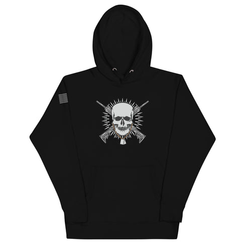 Skull with Guns and Bullets Unisex Hoodie - Mainstream Freedom