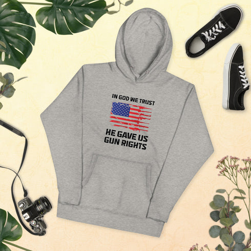 In God We Trust, He Gave Us Gun Rights Unisex Hoodie - Mainstream Freedom