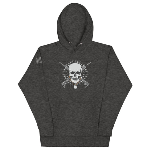 Skull with Guns and Bullets Unisex Hoodie - Mainstream Freedom