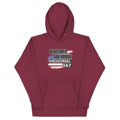Remember and Honor Memorial Day Unisex Hoodie - Mainstream Freedom