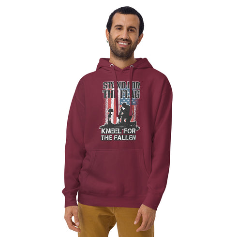 Stand For The Flag Kneel For The Fallen Unisex Hoodie - Mainstream Freedom