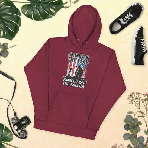 Stand For The Flag Kneel For The Fallen Unisex Hoodie - Mainstream Freedom