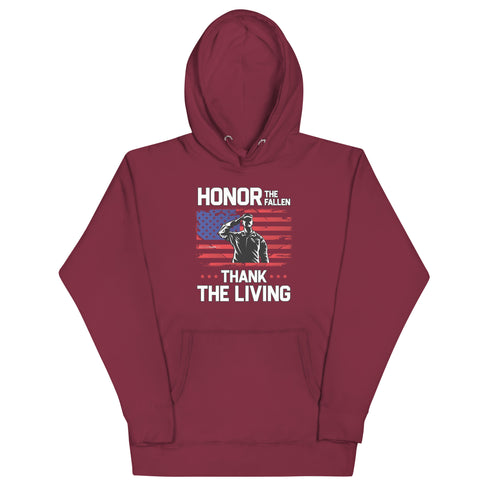 Honor The Fallen Thank The Living Memorial Day Unisex Hoodie - Mainstream Freedom