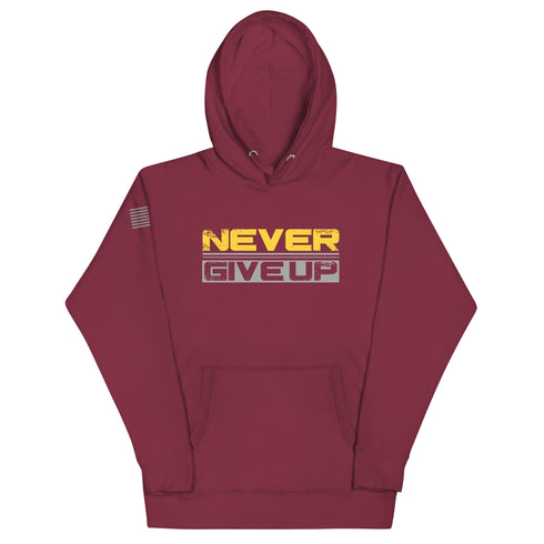 Never Give Up Unisex Hoodie - Mainstream Freedom