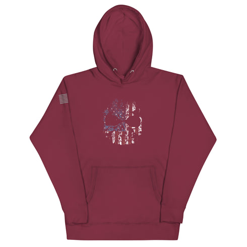 USA Skull Unisex Hoodie - Mainstream Freedom